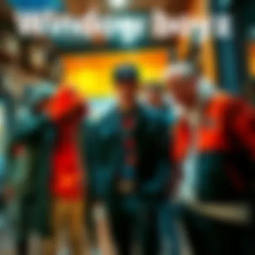 A group of young men showcasing their urban lifestyle with unique clothing and styles, representing the culture of Windowboyz.