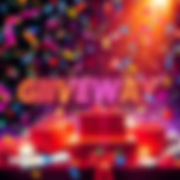 A colorful announcement graphic celebrating giveaway winners with confetti and cash prizes illustration.