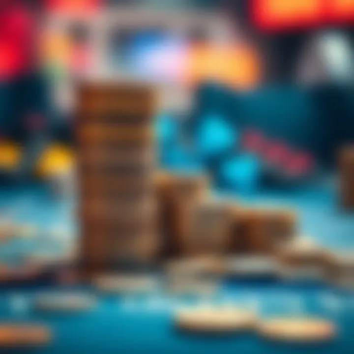 A stack of coins growing from 100 to 1000, representing successful gambling strategies.