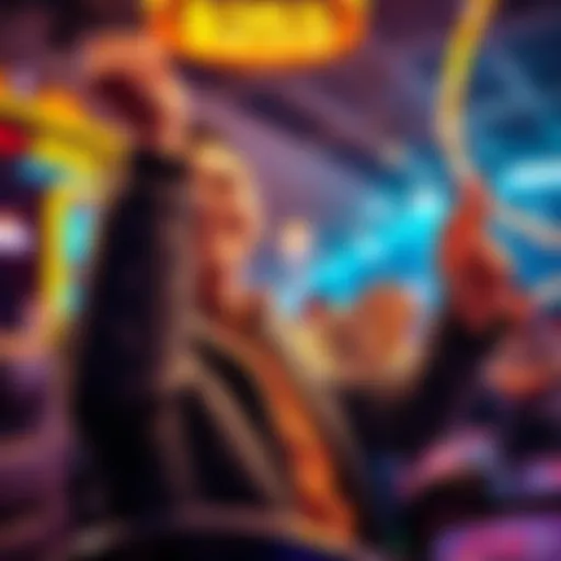 A person celebrating a big win in a betting game, looking excited with cash in hand.