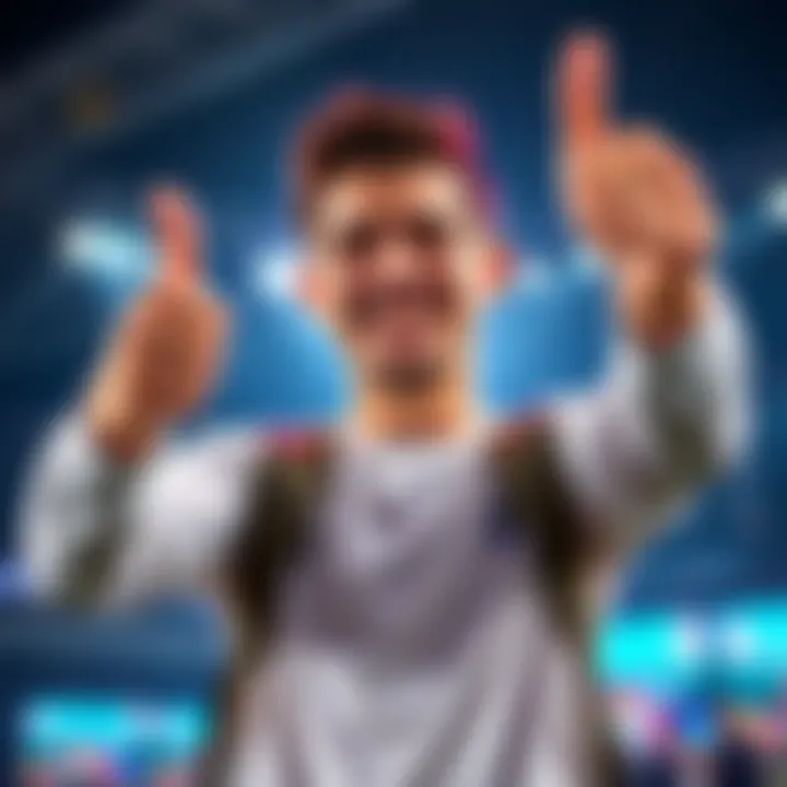 A person celebrating a betting win with a thumbs up and a smile, showing excitement for today's betting recommendation.