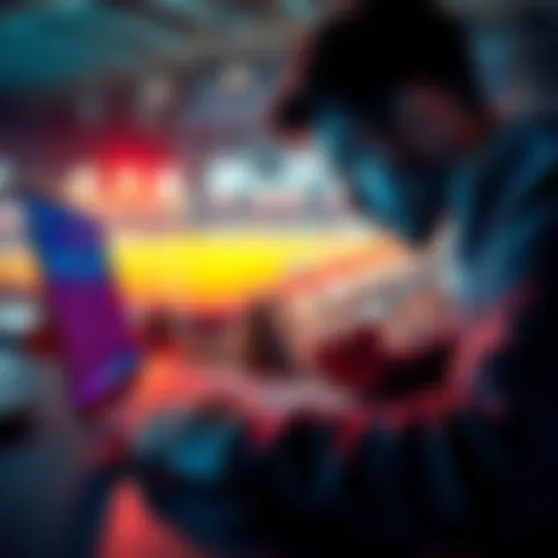 A person looking at a sports betting site on their laptop, analyzing data and making a decision