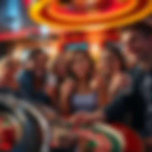 A group of friends celebrating a successful casino night, holding chips and smiling with excitement.