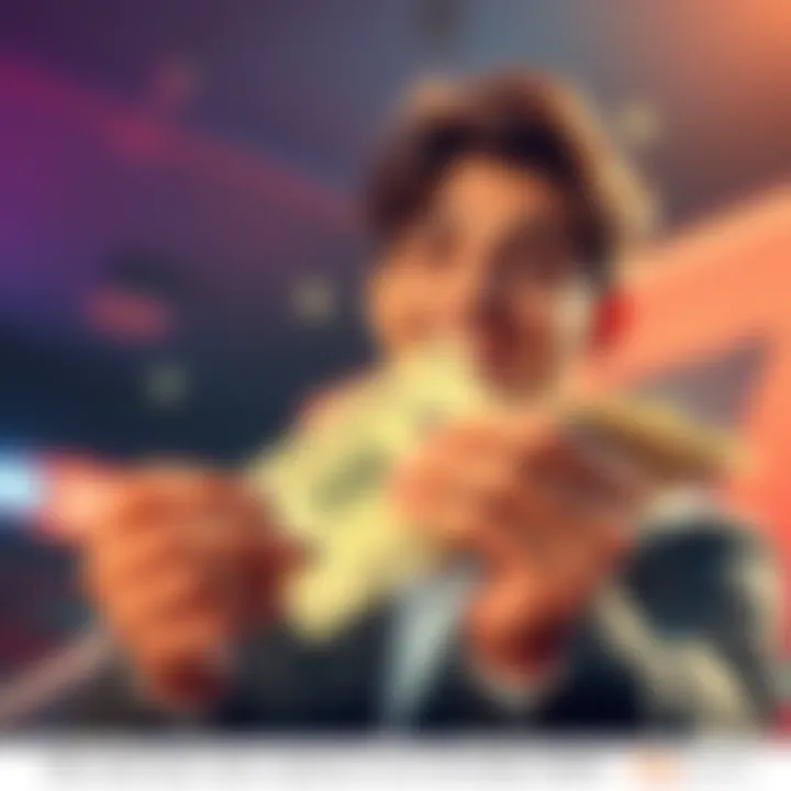 A person holding money with a smile after winning a bet, showing excitement and satisfaction.