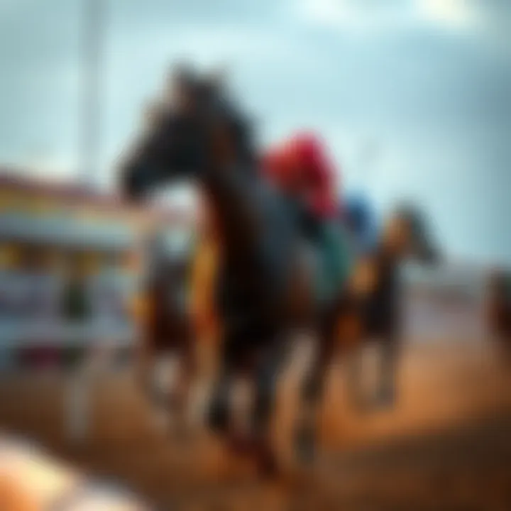 A photo capturing the winning moment of Native Wizard at the Aqueduct race on a significant day, celebrating a birthday