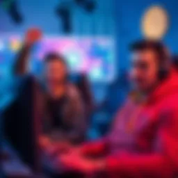 A person celebrating a win while another looks disappointed after a loss in a gaming setup