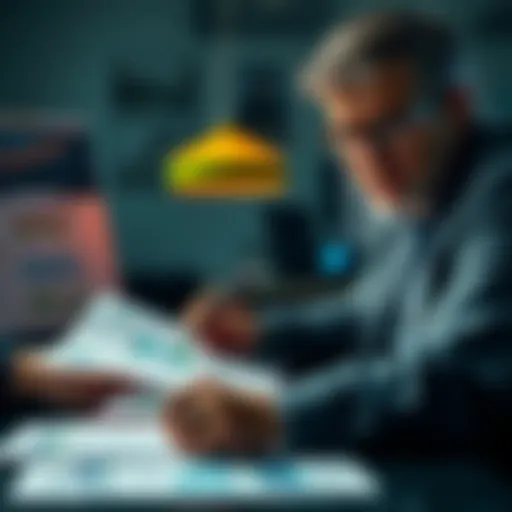 Person analyzing game strategies with notes and charts