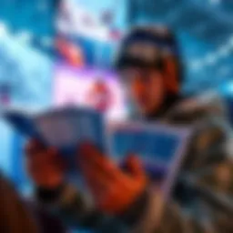 Winter Sports Betting Tips A person reviewing a betting strategy guide with winter sports imagery in the background.