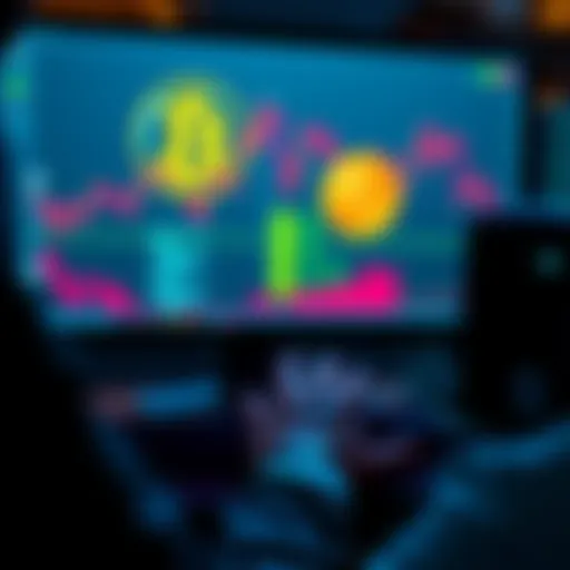 A person using a computer to withdraw Bitcoin from a financial account, showing a digital wallet on the screen.