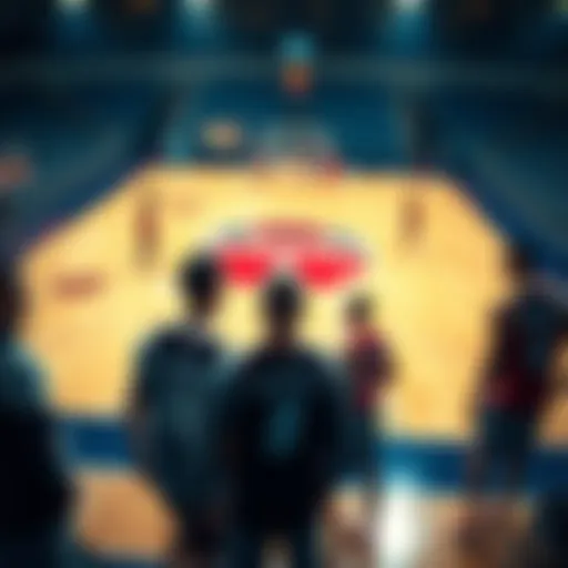 Washington Wizards players practicing on the court, with some wearing jerseys and working on their skills