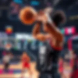 A basketball player preparing to shoot during a WNBA game, with betting odds in the background