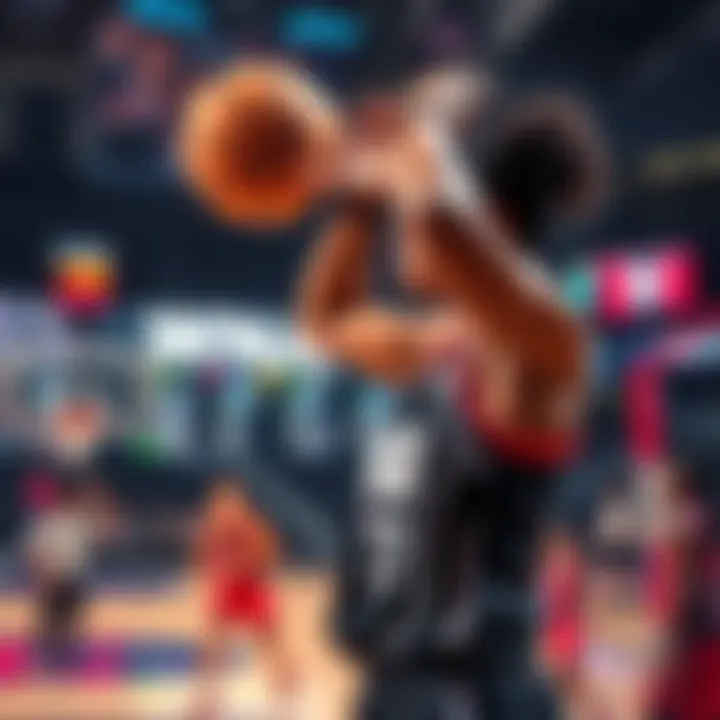 A basketball player preparing to shoot during a WNBA game, with betting odds in the background