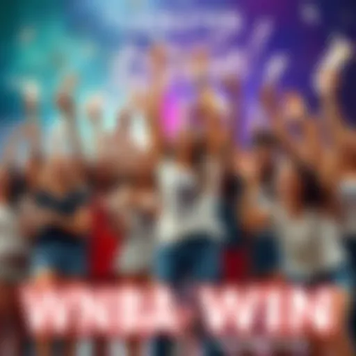 A group of excited people celebrating a recent WNBA lottery win, showing a mix of joy and determination, holding lottery tickets in their hands.