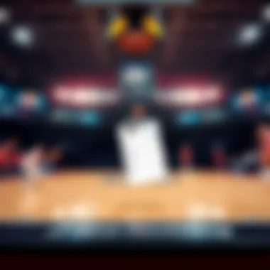 A basketball court with players in action, highlighting a betting slip for a WNBA 2-leg parlay