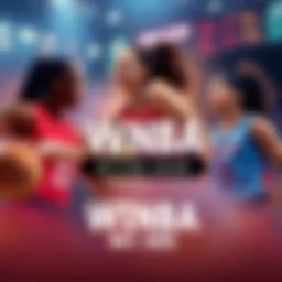 A graphic featuring WNBA teams and players with betting odds and statistics