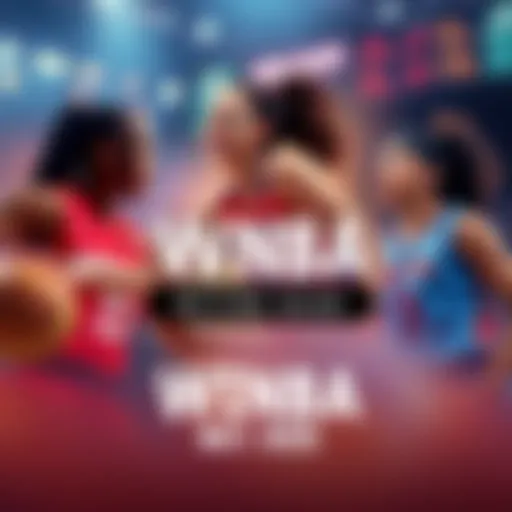 A graphic featuring WNBA teams and players with betting odds and statistics