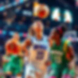 Basketball players in action during a WNBA game, showcasing competitive play for betting insights.
