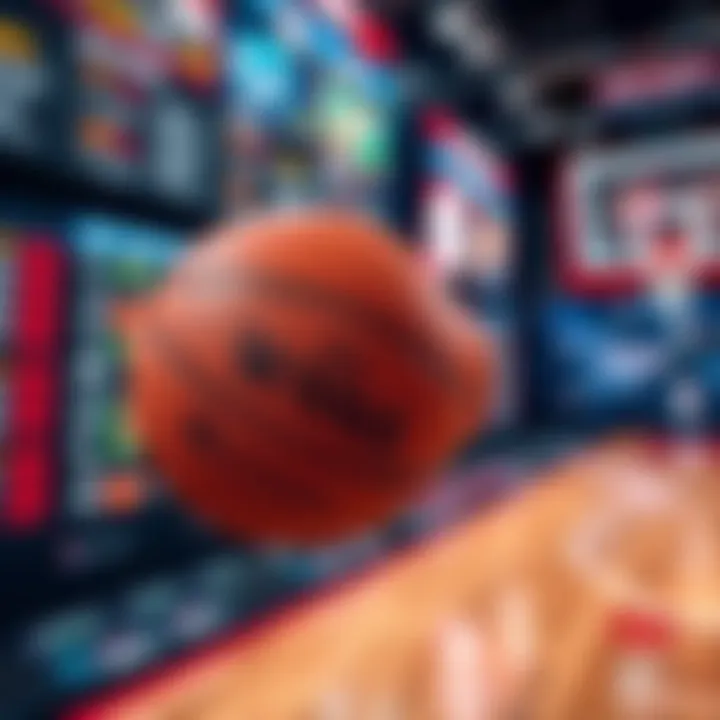 A basketball display with WNBA betting tips and strategies in the background