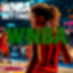 Graphic showing tips for betting on WNBA games with basketball imagery