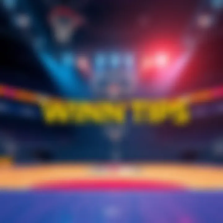 A basketball court with a scoreboard displaying WNBA Finals information and betting odds