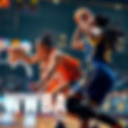 Exciting WNBA players in action during a game, showcasing competitive gameplay and athleticism.