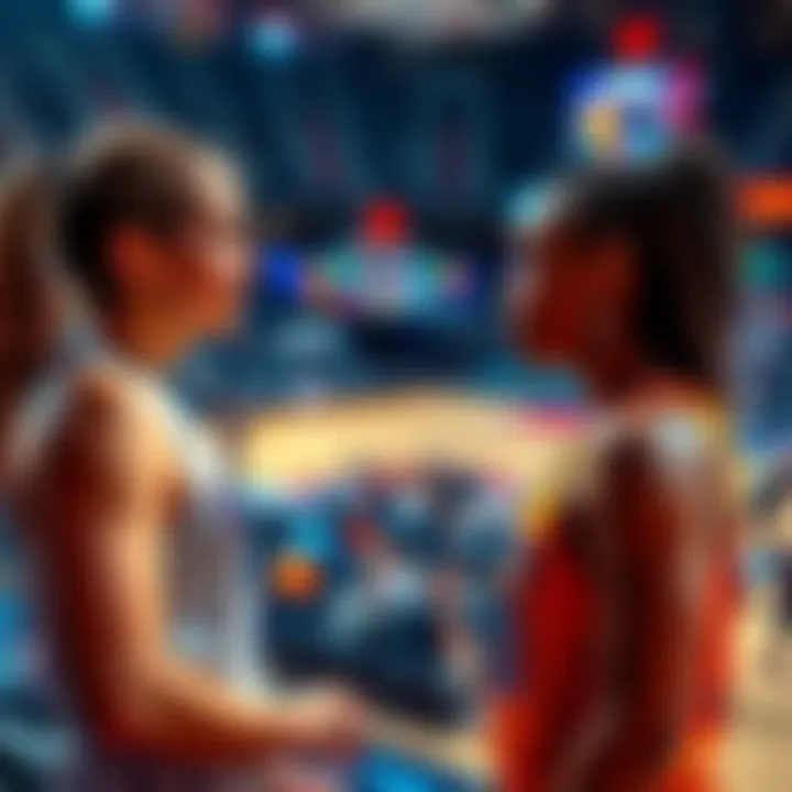 WNBA Game Preview Caitlin Clark and A’ja Wilson featured in a WNBA game setting, analyzing player stats before the match starts.