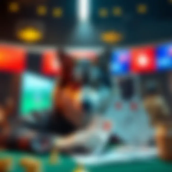 A visual representation of safe and risky betting options for Wolf Gang, showing various betting slips and symbols of fortune and chance.