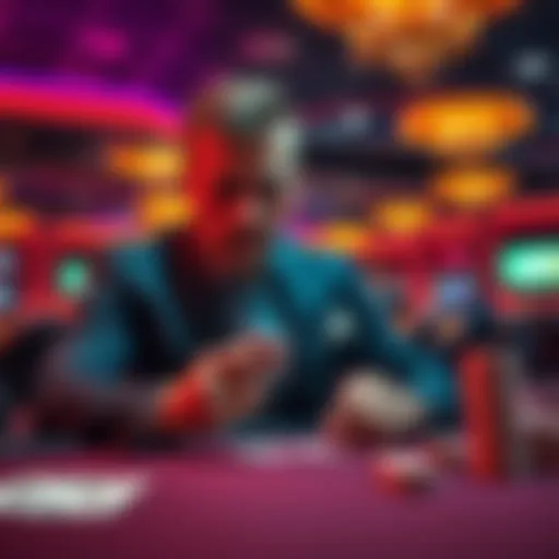 Wolfgang Poker playing cards in a vibrant casino setting