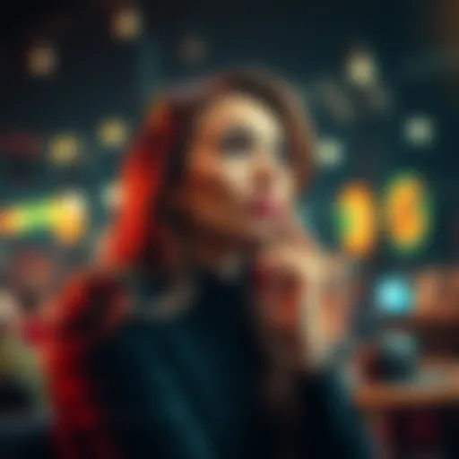 A thoughtful woman considering whether to create an online betting account while her husband no longer plays.