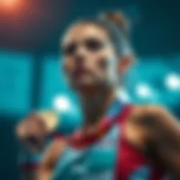 Woman striving for silver medal A determined woman training hard to achieve a silver medal, showcasing her dedication and effort