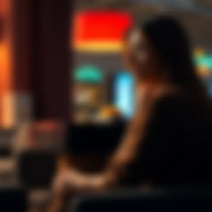 A woman sitting alone, looking worried as she thinks about leaving her husband due to his gambling problem.