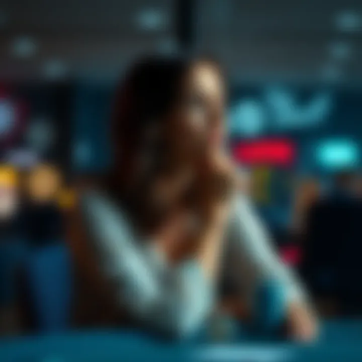 A woman sitting alone, looking worried while considering how to tell her husband about her gambling addiction.