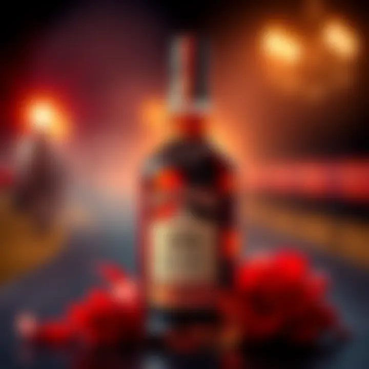 New Woodford Bourbon bottle with artistic design celebrating KY Derby 152 at Churchill Downs.