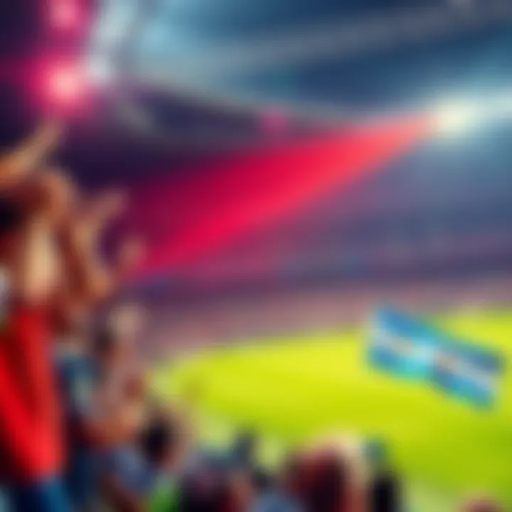 World Cup Quarterfinal Matches Teams competing in the World Cup quarterfinals, including France and Argentina, with fans cheering in the stadium
