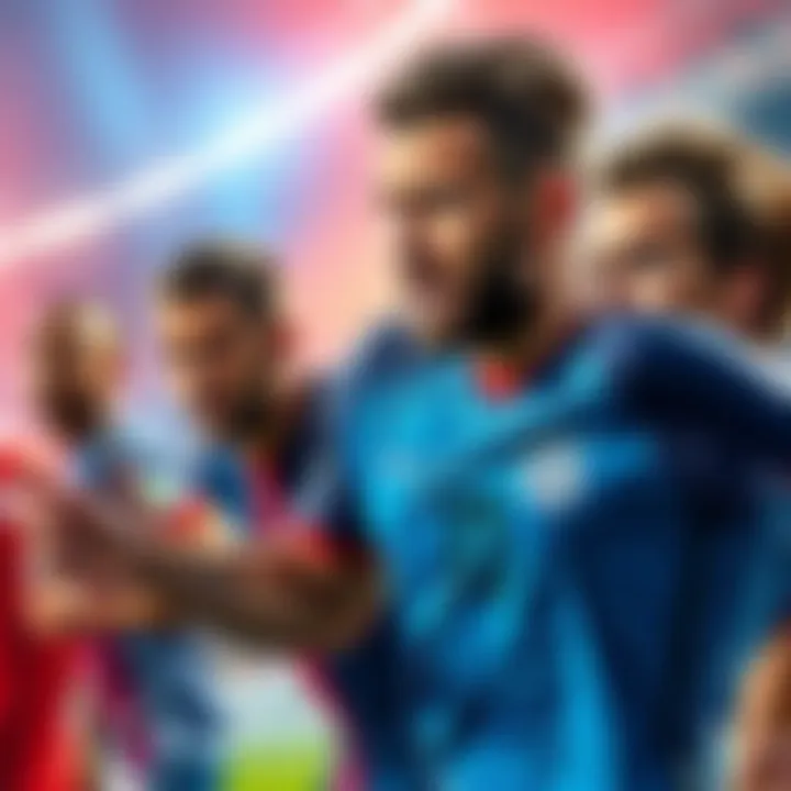 Players from different teams experiencing challenges during a match in the World Cup