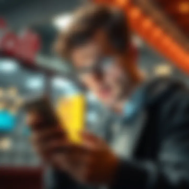 Man looking worried at his phone A person showing concern while checking their phone, indicating issues with a betting account