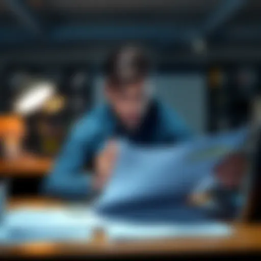 A person sitting at a desk, looking distressed while reviewing financial documents, symbolizing regret over missed investment opportunities.