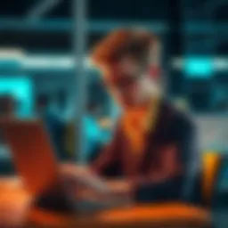A person sits at a desk, looking concerned while scrolling through a forum on their laptop, reflecting on negative experiences related to sharing winnings.