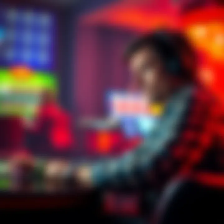 A person looking worried while checking their gambling losses on a laptop.