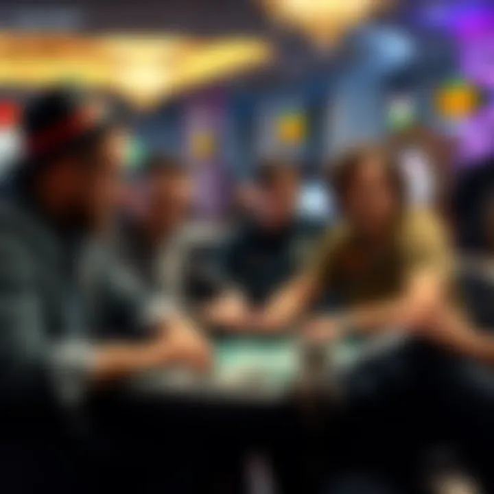A group of poker players discussing cashes at the WSOP and their updates on the Hendon Mob