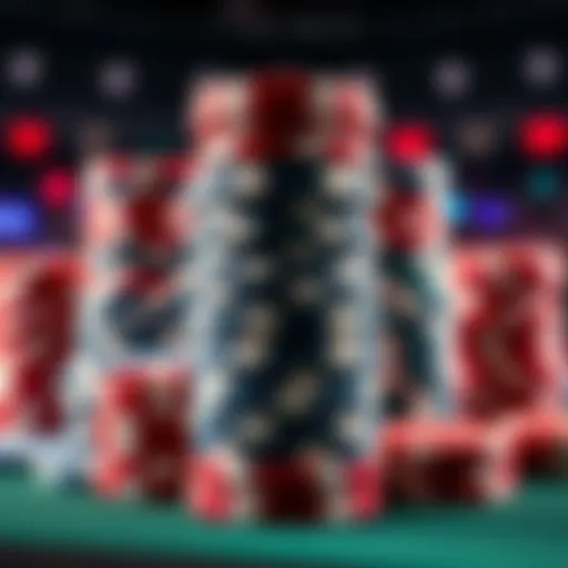 WSOP 2026 Chip Leader Stacks Various poker chip stacks representing chip leaders in the WSOP 2026 Main Event, highlighting their strategic positions.