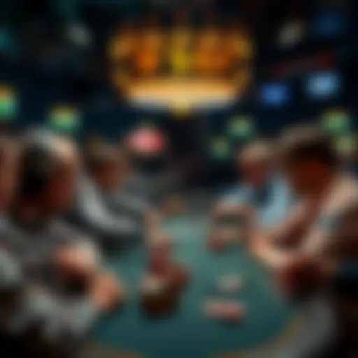 Players at the WSOP Colossus Tournament sharing stories and tips at a poker table