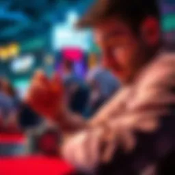 A person examining clues for the WSOP Online event, with a GGPoker username displayed on the screen and poker chips around them.