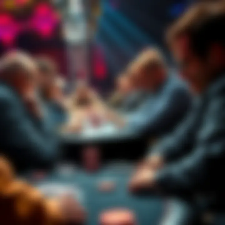 Group of players engaged in a PLO poker game at the World Series of Poker