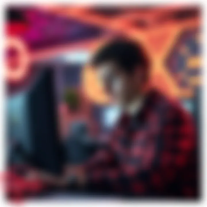 A frustrated player looking at a computer, concerned about a failed XRP transaction with Wild Casino.