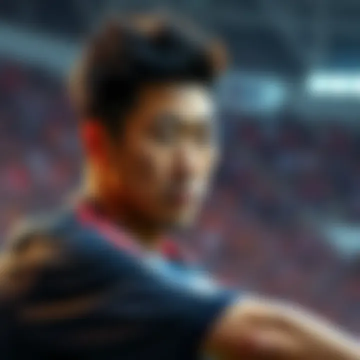 Yamamoto focused and giving his all during a game, showing determination and effort.