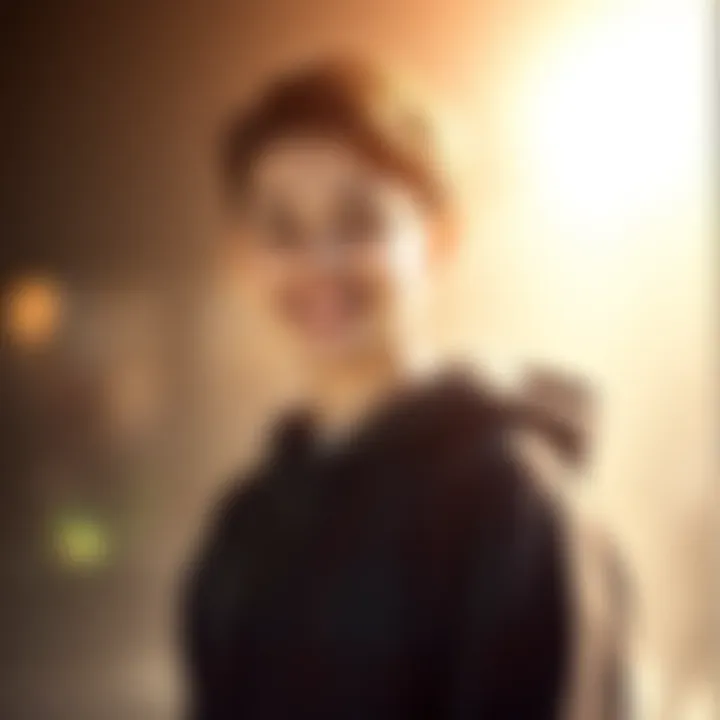 A young person stands confidently with a smile, symbolizing recovery from gambling addiction, surrounded by light and hope.