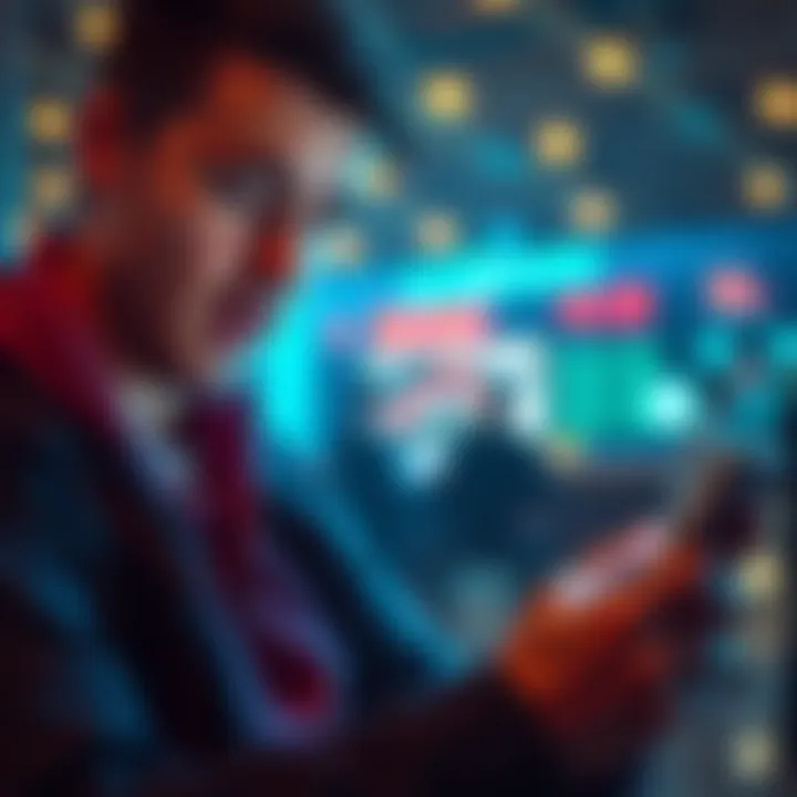 A young adult using a smartphone with betting apps open, looking excited about online betting bonuses.
