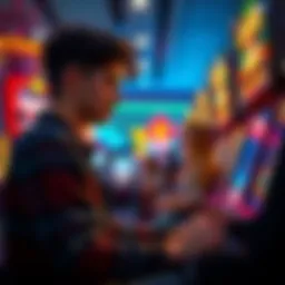 A young person enjoying slot machines at a Las Vegas casino