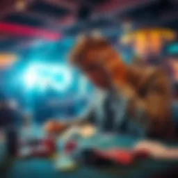 A 20-year-old man sits at a table, looking worried and holding his head in his hands, with cards and chips scattered around him.